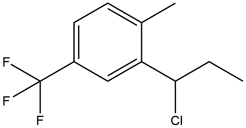2-(1-Chloropropyl)-1-methyl-4-(trifluoromethyl)benzene 化学構造式