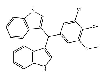 Phenol, 2-chloro-4-(di-1H-indol-3-ylmethyl)-6-methoxy- Structure