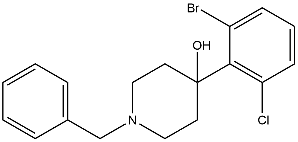 4-(2-Bromo-6-chlorophenyl)-1-(phenylmethyl)-4-piperidinol 结构式