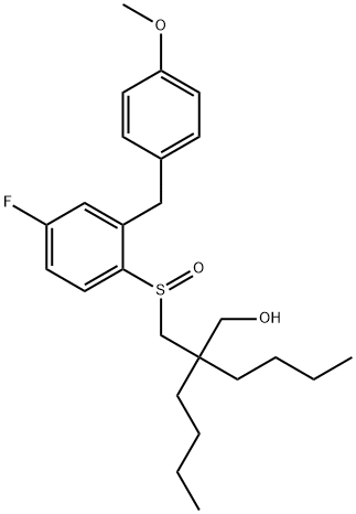 1-Hexanol, 2-butyl-2-[[[4-fluoro-2-[(4-methoxyphenyl)methyl]phenyl]sulfinyl]methyl]-,228113-60-8,结构式