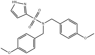 N,N-bis(4-methoxybenzyl)-1H-pyrazole-3-sulfonamide 化学構造式