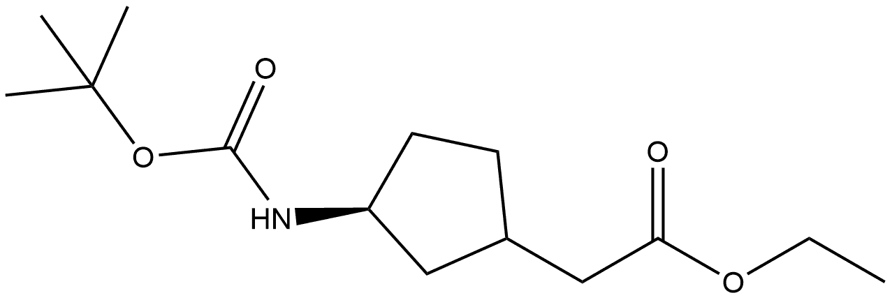 Ethyl (3S)-3-[[(1,1-dimethylethoxy) carbonyl]amino]cyclopentaneacetate Structure