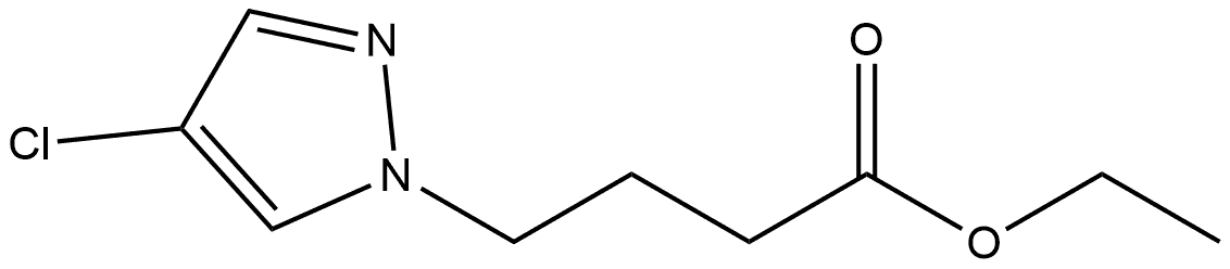 ethyl 4-(4-chloro-1H-pyrazol-1-yl)butanoate 化学構造式