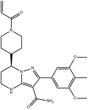 (7S)-2-(3,5-Dimethoxy-4-methylphenyl)-4,5,6,7-tetrahydro-7-[1-(1-oxo-2-propen-1-yl)-4-piperidinyl]pyrazolo[1,5-a]pyrimidine-3-carboxamide,2283349-24-4,结构式