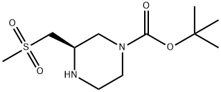 1-Piperazinecarboxylic acid, 3-[(methylsulfonyl)methyl]-, 1,1-dimethylethyl ester, (3R)- Struktur