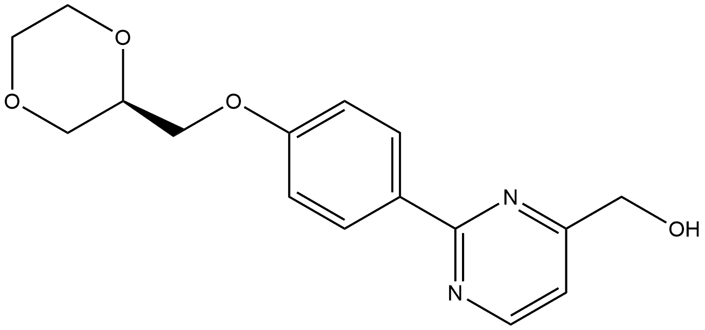(R)-(2-(4-((1,4-二恶烷-2-基)甲氧基)苯基)嘧啶-4-基)甲醇 结构式