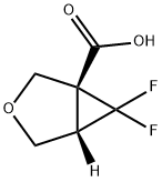 3-Oxabicyclo[3.1.0]hexane-1-carboxylic acid, 6,6-difluoro-, (1R,5S)- Struktur