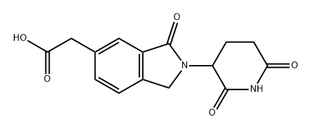 1H-Isoindole-5-acetic acid, 2-(2,6-dioxo-3-piperidinyl)-2,3-dihydro-3-oxo- Struktur