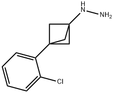 [3-(2-Chlorophenyl)bicyclo[1.1.1]pent-1-yl]hydrazine 化学構造式