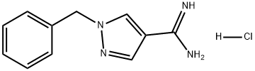 1H-Pyrazole-4-carboximidamide, 1-(phenylmethyl)-, hydrochloride (1:1) Structure