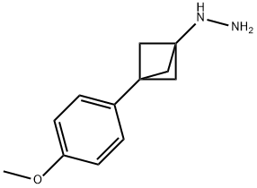 [3-(4-Methoxyphenyl)bicyclo[1.1.1]pent-1-yl]hydrazine Structure