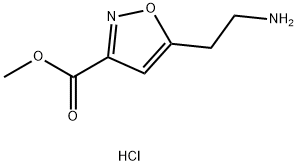 3-Isoxazolecarboxylic acid, 5-(2-aminoethyl)-, methyl ester, hydrochloride (1:1) Structure