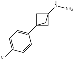 Hydrazine, [3-(4-chlorophenyl)bicyclo[1.1.1]pent-1-yl]- 化学構造式