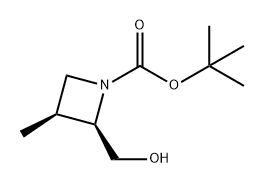 (2R,3S)-2-(羟甲基)-3-甲基氮杂环丁烷-1-羧酸叔丁酯, 228868-34-6, 结构式