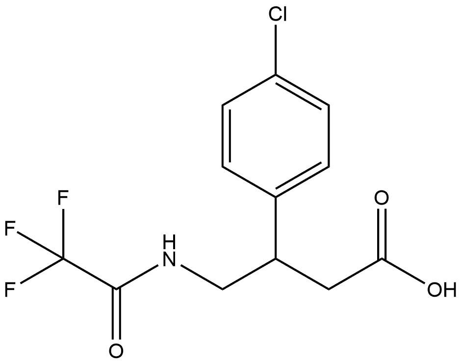Benzenepropanoic acid, 4-chloro-β-[[(2,2,2-trifluoroacetyl)amino]methyl]- 化学構造式