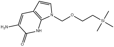 5-Amino-1,7-dihydro-1-[[2-(trimethylsilyl)ethoxy]methyl]-6H-pyrrolo[2,3-b]pyridin-6-one 化学構造式