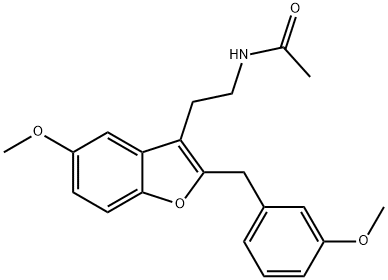 Acetamide, N-[2-[5-methoxy-2-[(3-methoxyphenyl)methyl]-3-benzofuranyl]ethyl]- 化学構造式