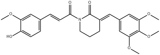 2-Piperidinone, 1-[(2E)-3-(4-hydroxy-3-methoxyphenyl)-1-oxo-2-propen-1-yl]-3-[(3,4,5-trimethoxyphenyl)methylene]-, (3E)-|化合物 ANTI-INFLAMMATORY AGENT 36