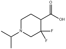 4-Piperidinecarboxylic acid, 3,3-difluoro-1-(1-methylethyl)-,2294999-31-6,结构式