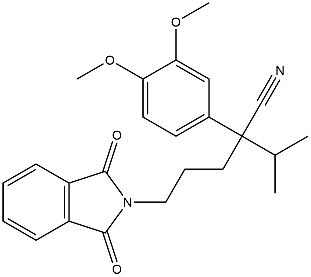 2H-Isoindole-2-pentanenitrile, α-(3,4-dimethoxyphenyl)-1,3-dihydro-α-(1-methylethyl)-1,3-dioxo- Structure