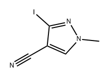 1H-Pyrazole-4-carbonitrile, 3-iodo-1-methyl- 化学構造式