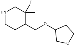 Piperidine, 3,3-difluoro-4-[[(tetrahydro-3-furanyl)oxy]methyl]- Struktur