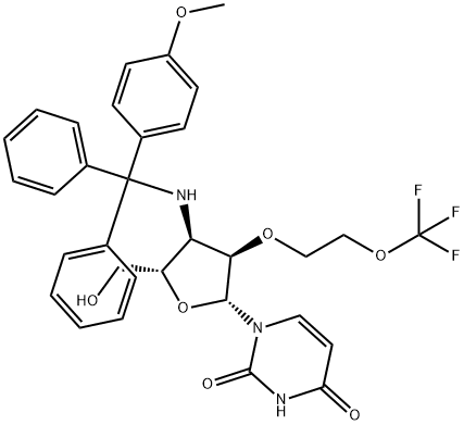 2299280-92-3 Uridine, 3'-?deoxy-?3'-?[[(4-?methoxyphenyl)?diphenylmethyl]?amino]?-?2'-?O-?[2-?(trifluoromethoxy)?ethyl]?-