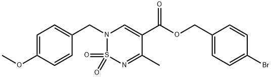 (4-Bromophenyl)methyl 2-[(4-methoxyphenyl)methyl]-5-methyl-1,1-dioxo-2H-2,6-thiadiazine-4-carboxylate Struktur