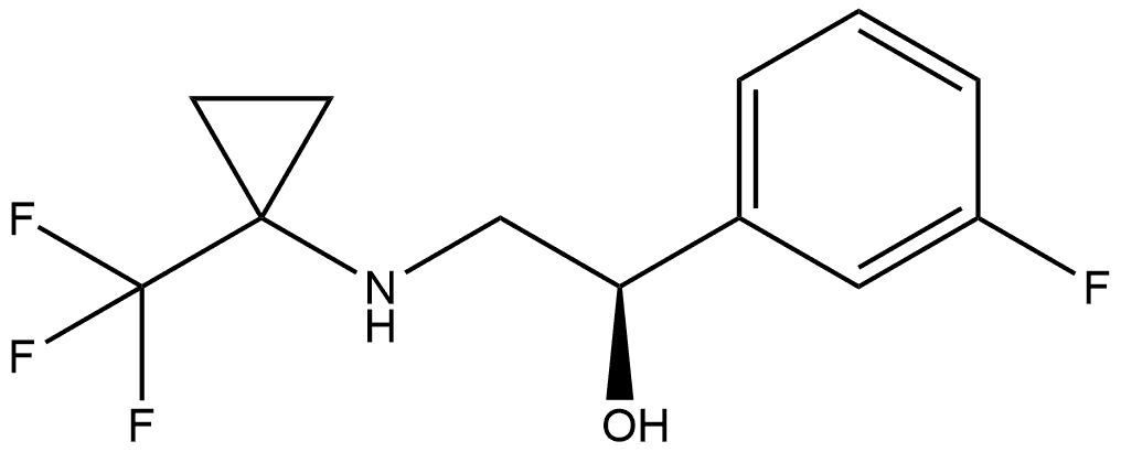 (R)-1-(3-fluorophenyl)-2-((1-(trifluoromethyl)cyclopropyl)amino)ethan-1-ol Structure