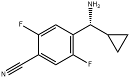 Benzonitrile, 4-[(R)-aminocyclopropylmethyl]-2,5-difluoro- Struktur