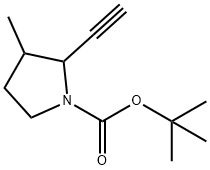 tert-butyl 2-ethynyl-3-methylpyrrolidine-1-carboxylate, Mixture of diastereomers Struktur