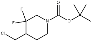 1-Piperidinecarboxylic acid, 4-(chloromethyl)-3,3-difluoro-, 1,1-dimethylethyl ester 化学構造式