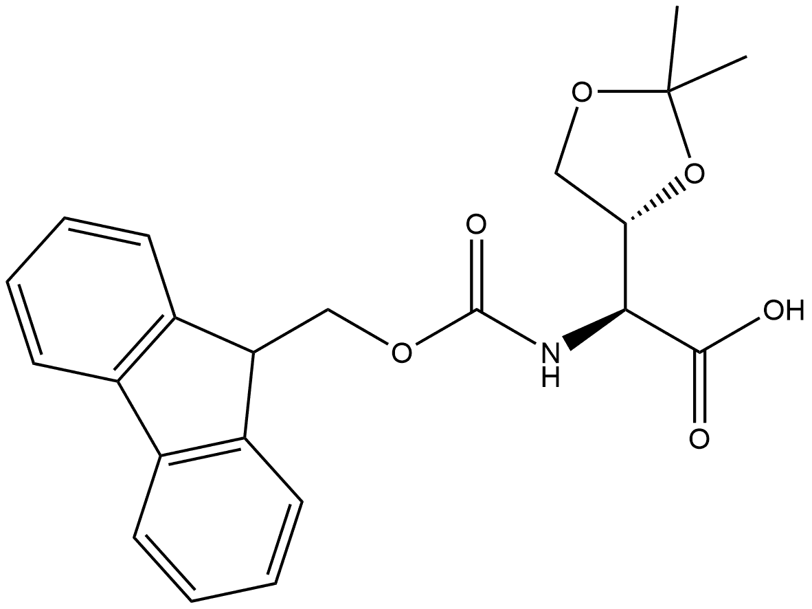 (S)-2-((((9H-芴-9-基)甲氧基)羰基)氨基)-2-((R)-2,2-二甲基-1,3-二氧戊环-4-基)乙酸, 2304413-22-5, 结构式