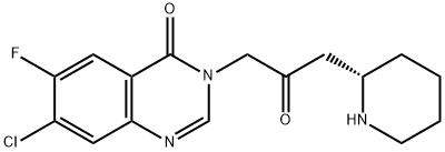 4(3H)-Quinazolinone, 7-chloro-6-fluoro-3-[2-oxo-3-(2S)-2-piperidinylpropyl]- 化学構造式