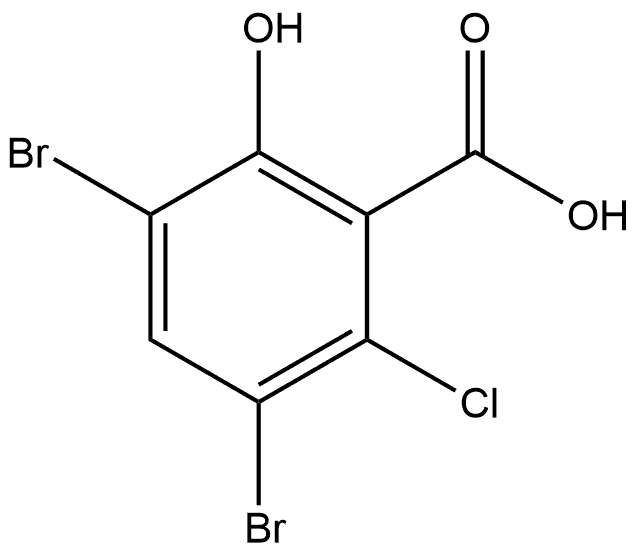 3,5-Dibromo-2-chloro-6-hydroxybenzoic acid Structure