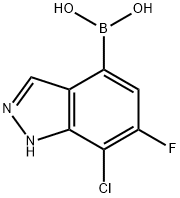 Boronic acid, B-(7-chloro-6-fluoro-1H-indazol-4-yl)- Struktur