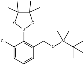 叔丁基((3-氯-2-(4,4,5,5-四甲基-1,3,2-二氧硼杂环戊烷-2-基)苯基)氧基)二甲基硅烷, 2304635-51-4, 结构式