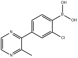 Boronic acid, B-[2-chloro-4-(3-methyl-2-pyrazinyl)phenyl]- Structure