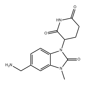 2,6-Piperidinedione, 3-[5-(aminomethyl)-2,3-dihydro-3-methyl-2-oxo-1H-benzimidazol-1-yl]- 化学構造式