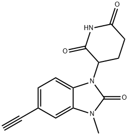 3-(5-乙炔基-3-甲基-2-氧代-2,3-二氢1H-苯并[D]咪唑-1-基)哌啶-2,6-二酮, 2304754-82-1, 结构式