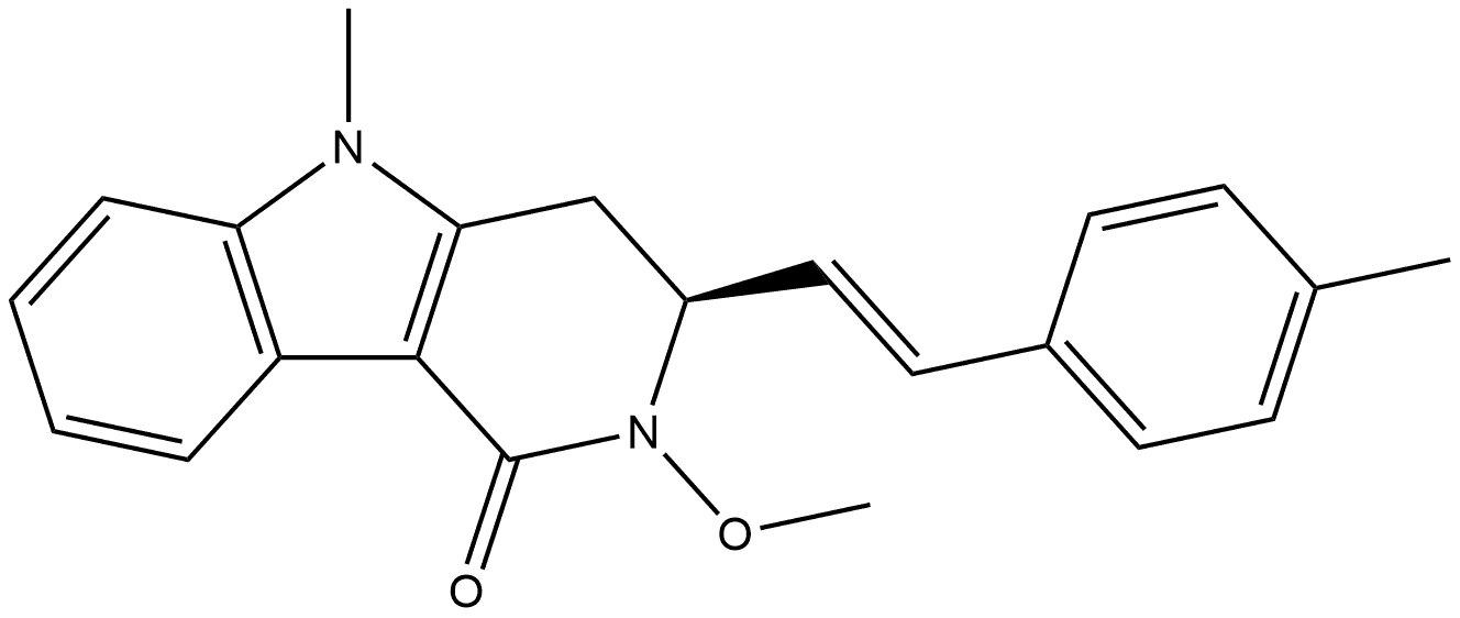 (3S)-2,3,4,5-Tetrahydro-2-methoxy-5-methyl-3-[(1E)-2-(4-methylphenyl)ethenyl]-1H-pyrido[4,3-b]indol-1-one Structure