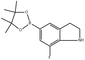 1H-Indole, 7-fluoro-2,3-dihydro-5-(4,4,5,5-tetramethyl-1,3,2-dioxaborolan-2-yl)- Structure