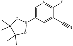 3-Pyridinecarbonitrile, 2-fluoro-5-(4,4,5,5-tetramethyl-1,3,2-dioxaborolan-2-yl)- Structure