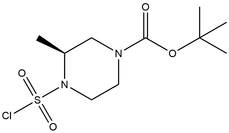 1,1-Dimethylethyl (3S)-4-(chlorosulfonyl)-3-methyl-1-piperazinecarboxylate Struktur