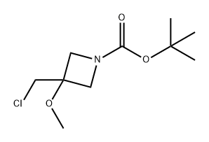 1-Azetidinecarboxylic acid, 3-(chloromethyl)-3-methoxy-, 1,1-dimethylethyl ester Structure