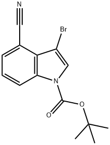 1,1-Dimethylethyl 3-bromo-4-cyano-1H-indole-1-carboxylate Struktur