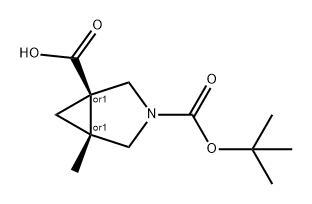 3-Azabicyclo[3.1.0]hexane-1,3-dicarboxylic acid, 5-methyl-, 3-(1,1-dimethylethyl) ester, (1R,5R)-rel- Struktur