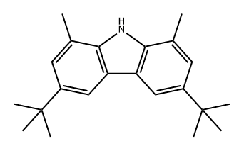 9H-Carbazole, 3,6-bis(1,1-dimethylethyl)-1,8-dimethyl- 化学構造式