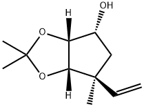 4H-Cyclopenta-1,3-dioxol-4-ol, 6-ethenyltetrahydro-2,2,6-trimethyl-, (3aR,4R,6S,6aS)- Struktur