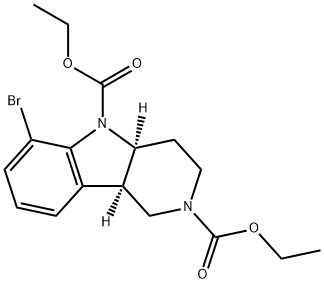 1H-Pyrido[4,3-b]indole-2,5-dicarboxylic acid, 6-bromo-3,4,4a,9b-tetrahydro-, 2,5-diethyl ester, (4aS,9bR)-,2306249-78-3,结构式